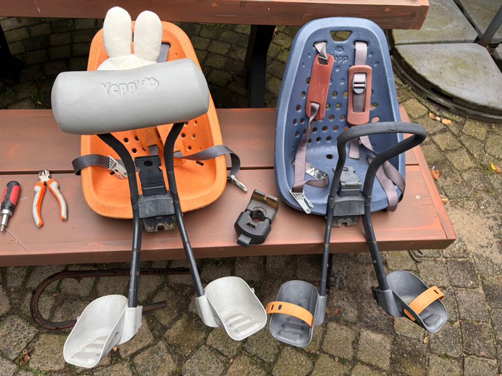 1+1 Gratis Thule Yepp Mini windscherm en adapter, Ophalen, Gebruikt, Voorzitje, Voetsteuntjes