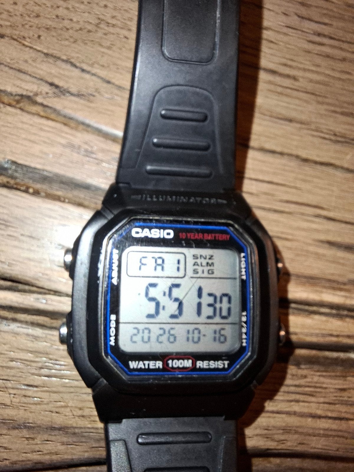 Casio W-800H horloge - 100m waterdicht, Casio, Gebruikt, Staal, Polshorloge