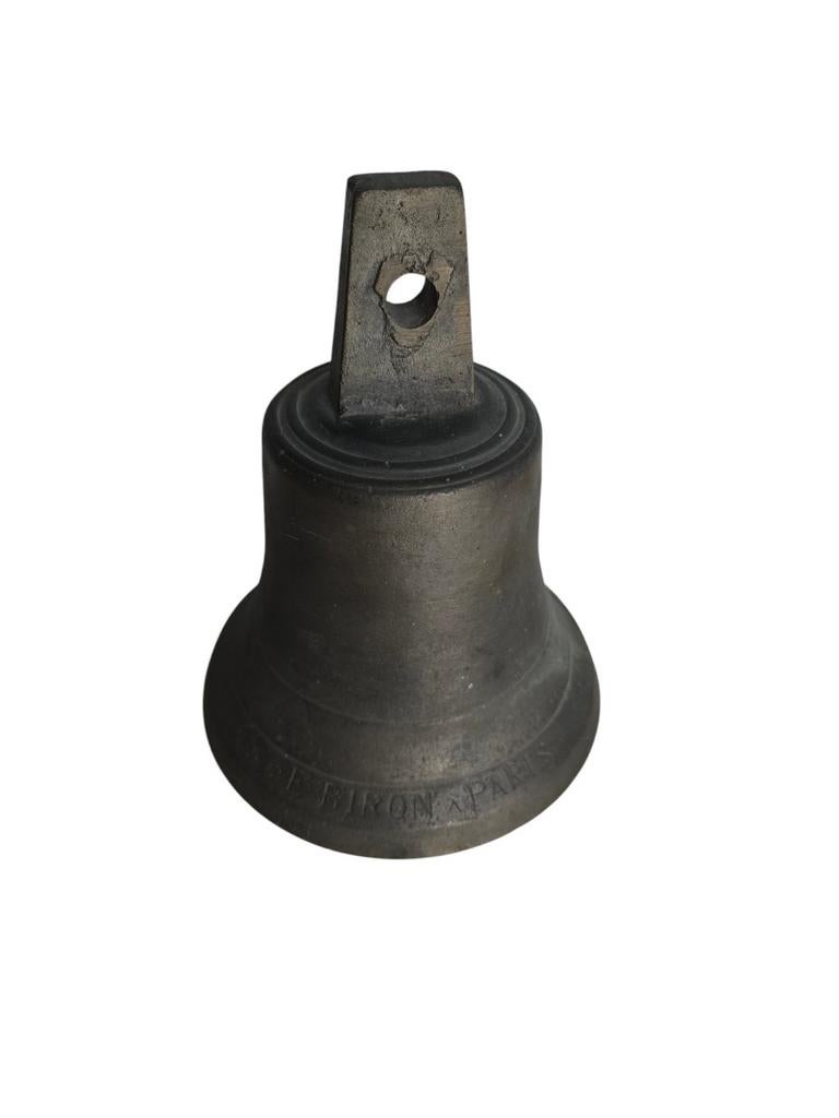 Antieke bronzen scheepsbel uit de jaren 1870 – E. Biron Pari, Verzamelen, Gebruikt, ., Motorboot of Zeilboot, Ophalen of Verzenden