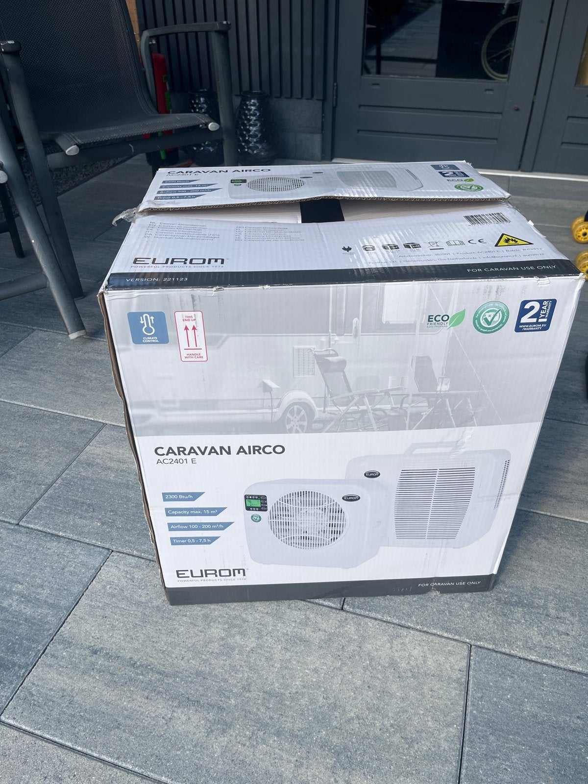 Eurom Caravan Airco AC2401 E - bijna nieuw in doos, Minder dan 60 m³, Timer, Nieuw, Ophalen of Verzenden