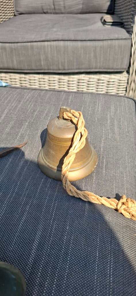 Antieke Messing Scheepsbel met Touw, Ophalen of Verzenden