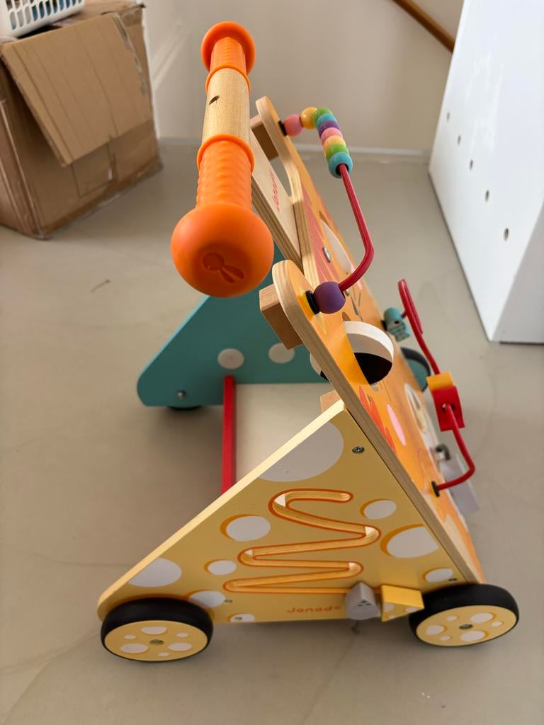 Janod Multi-Activiteiten Houten Loopwagen Kat, Ophalen, Gebruikt, Overige typen, Met wieltjes