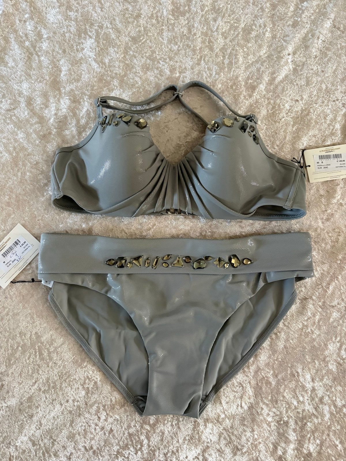 Marlies Dekkers Bikini maat 85 B broekje maat M, Ophalen of Verzenden, Nieuw, Grijs, Bikini