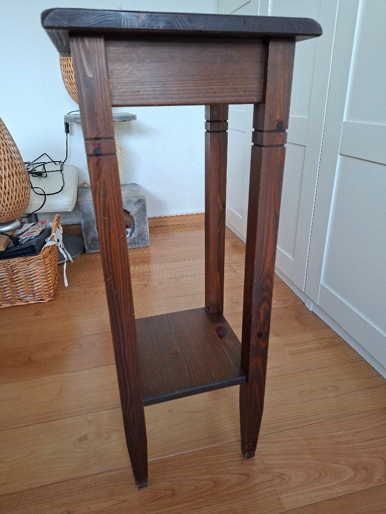 donker houten bijzettafel, Ophalen, Minder dan 55 cm, Gebruikt, 60 cm of meer