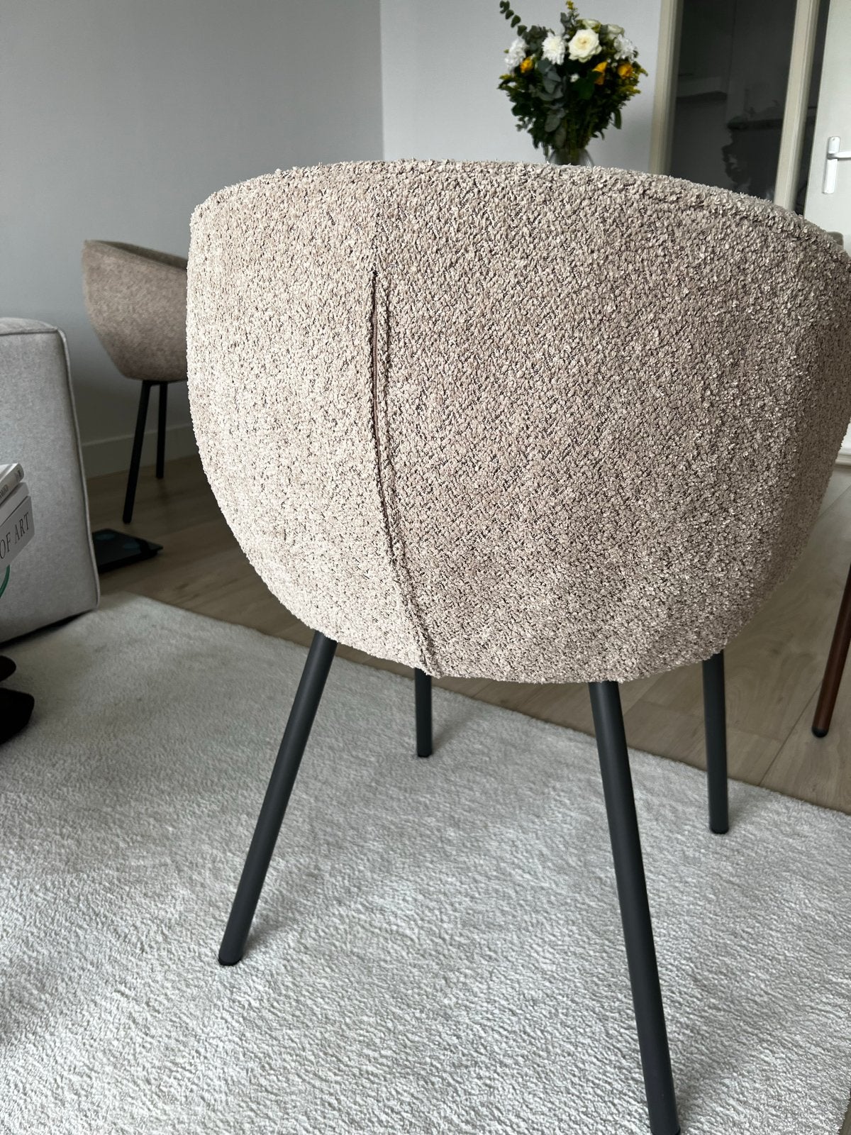 Luxe beige eetkamerstoelen - Set van 4, Ophalen, Overige kleuren, Zo goed als nieuw, Vier