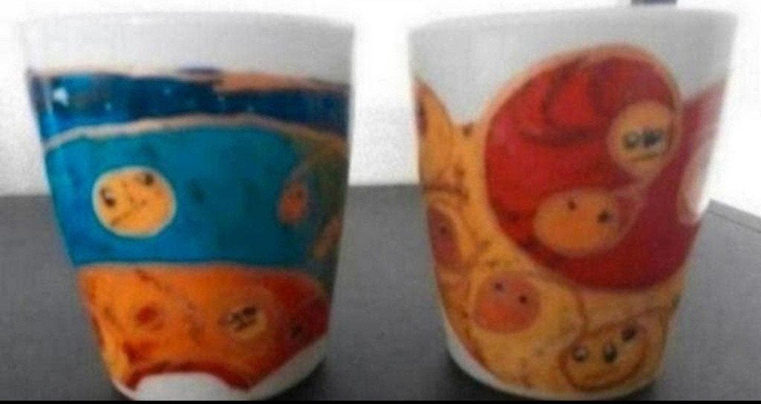 Twee Bekers design Elma, Keramiek, Ophalen of Verzenden, Zo goed als nieuw, Overige stijlen