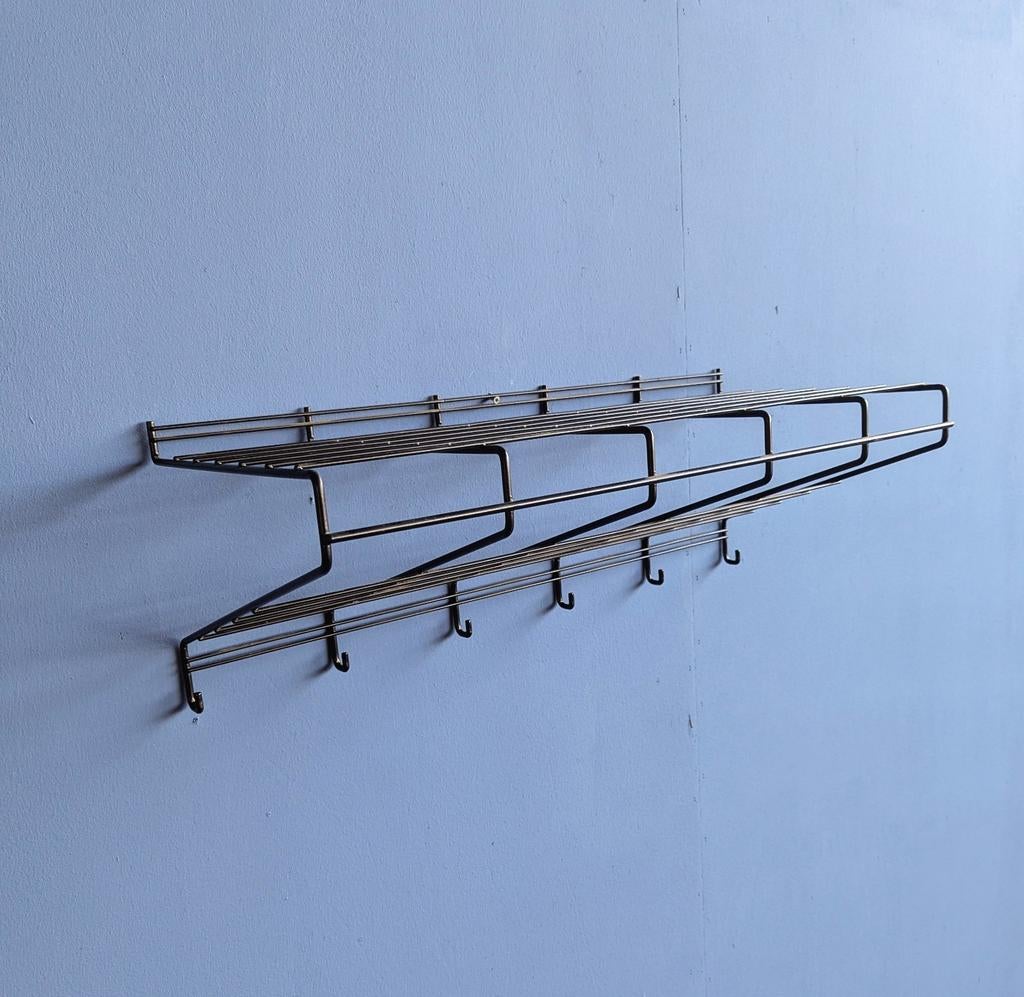 Vintage metalen draad staal kapstok, Ophalen of Verzenden, Metaal, Wandkapstok, Minder dan 100 cm