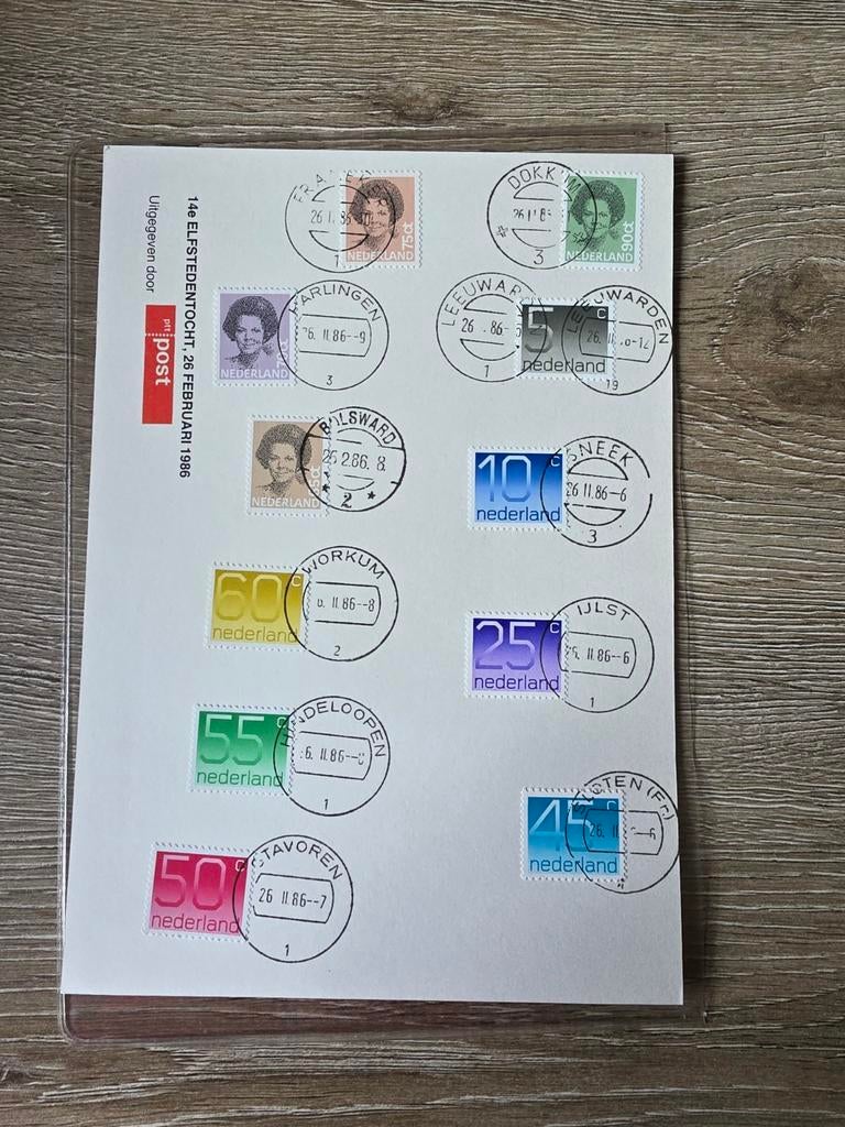 Postzegels elfstedentocht, Postzegels en Munten, Ophalen of Verzenden, Na 1940, Gestempeld