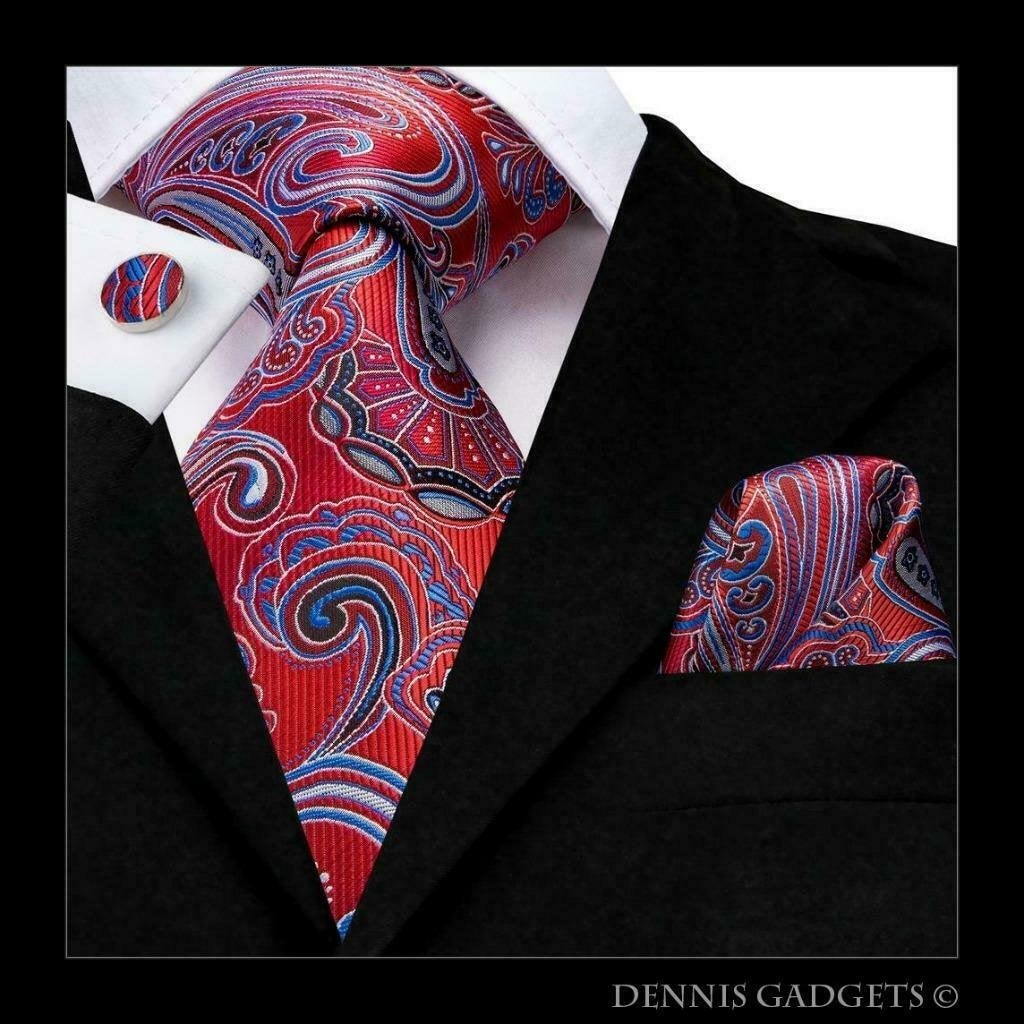 Dennis Gadgets: 100 % zijden stropdas ( 3 delig !! ) DG 3199, Ophalen of Verzenden, Nieuw, Rood, Met patroon