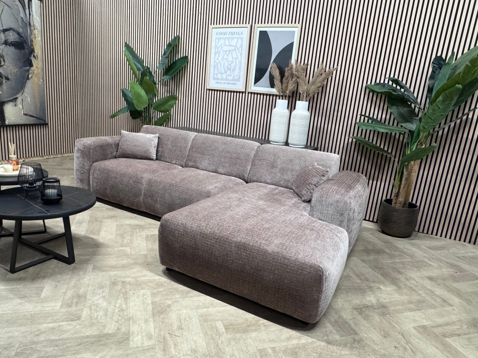 SHOWMODEL | Luxe Japandi Hoekbank - Taupe - 288 x 165
