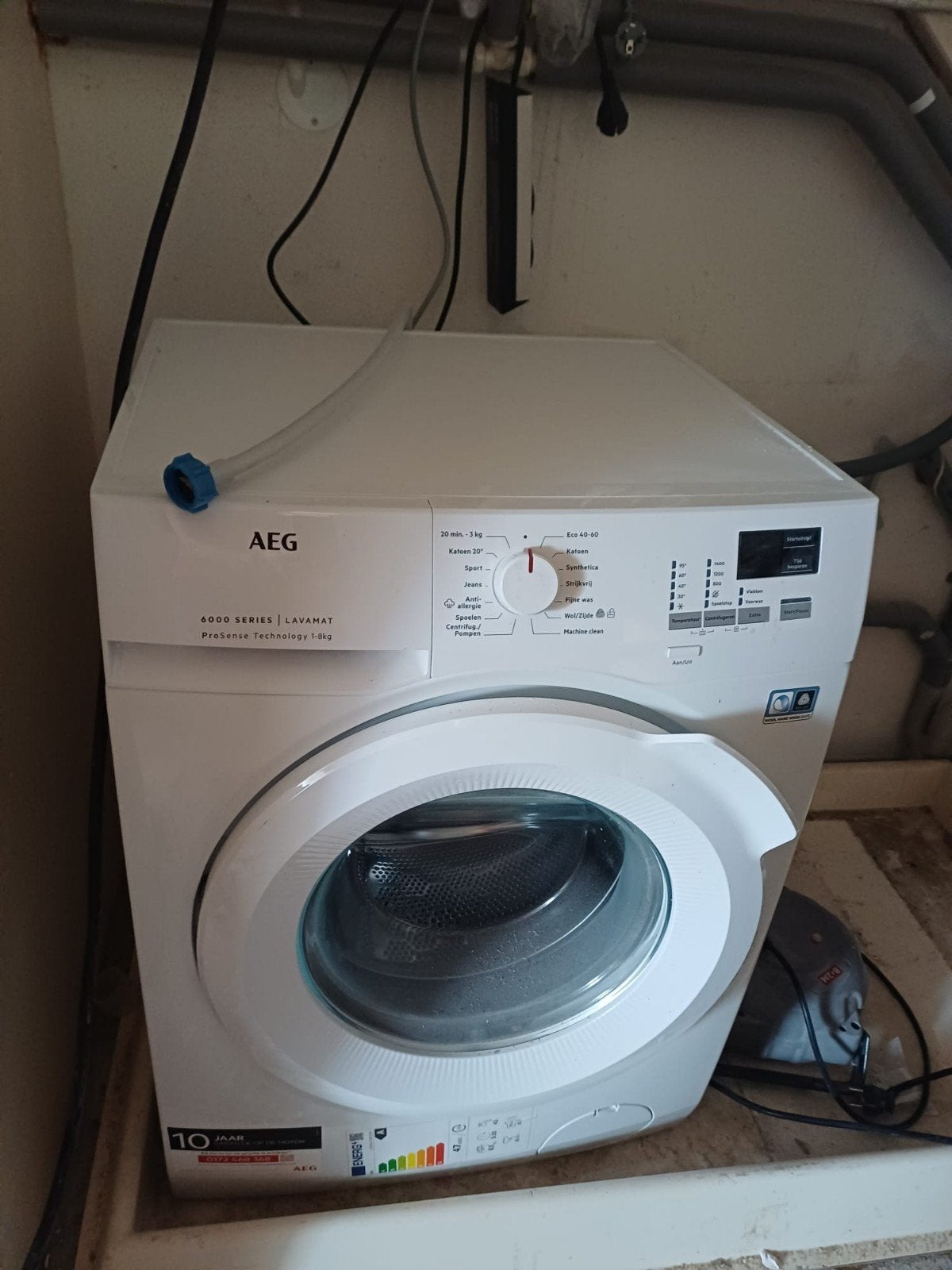 AEG 6000 SERIES LAVAMAT ProSense 8kg Wasmachine, Ophalen, 8 tot 10 kg, Voorlader, Energieklasse A of zuiniger