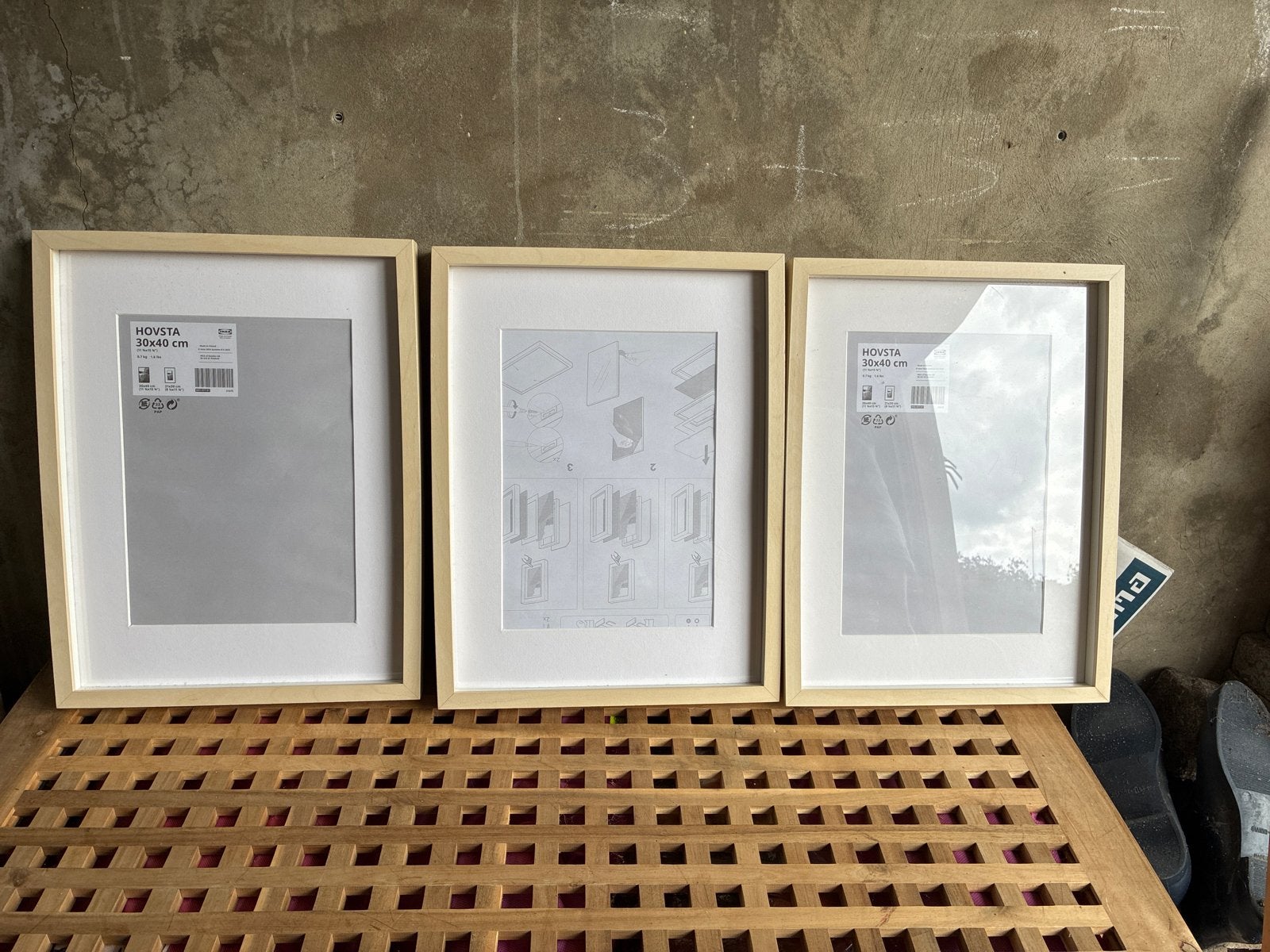 3x IKEA HOVSTA fotolijst 30x40 cm, licht hout, Ophalen, Nieuw, Hout, Minder dan 50 cm