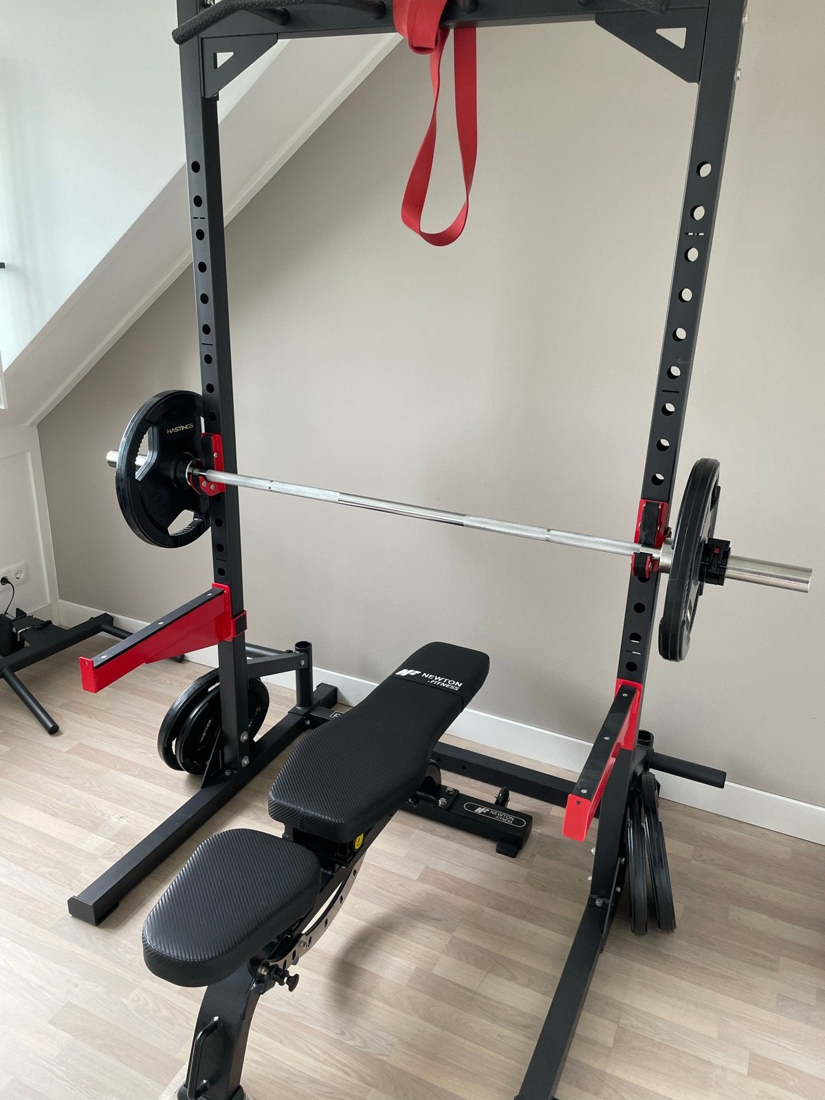Complete Home Gym Set: Power Rack, Bank, Halters & Gewichten, Ophalen, Zo goed als nieuw, Benen, Overige typen