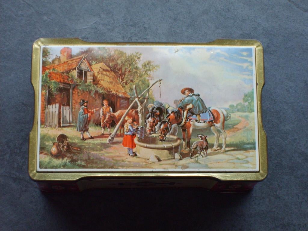 Jan Steen blik mt 21,5 x 13,5 x 7,5 cm., Verzamelen, Blikken, Ophalen of Verzenden, Gebruikt, Koek(jes)