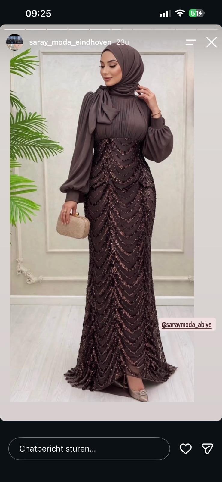 Elegante Avondjurk met Pailletten en Hijab, Ophalen of Verzenden, Zo goed als nieuw, Maat 46/48 (XL) of groter, Galajurk