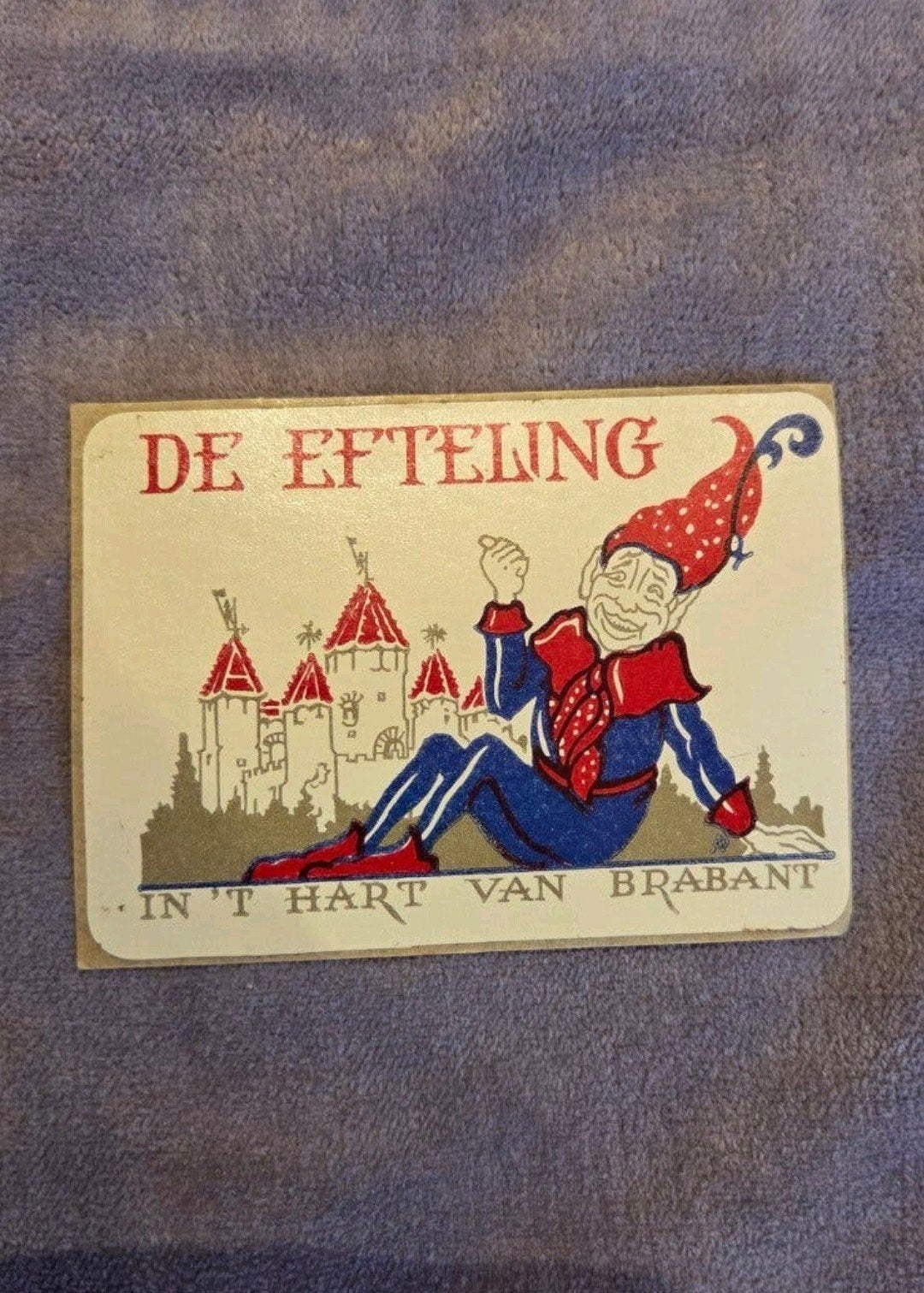 Unieke vintage Efteling sticker 'in 't hart van Brabant', Ophalen of Verzenden, Zo goed als nieuw