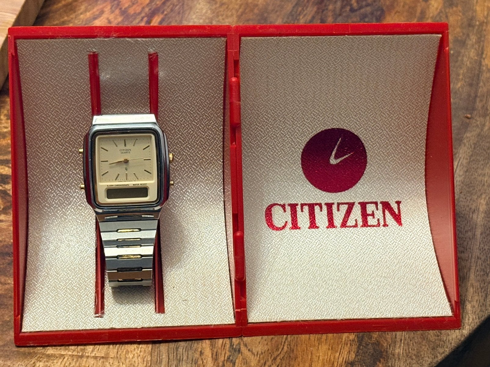 CITIZEN QUARTZ VINTAGE HERENHORLOGE 26MM STAAL/GOUD, Ophalen of Verzenden, Zo goed als nieuw, Staal, Overige merken