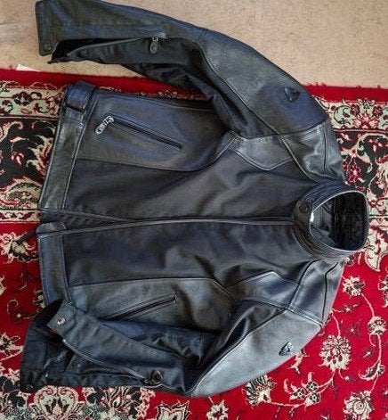 REV'IT! IGNITION Motorjas Leer/Mesh Zwart - Maat 54, Ophalen of Verzenden, Tweedehands, Heren, Jas | leer