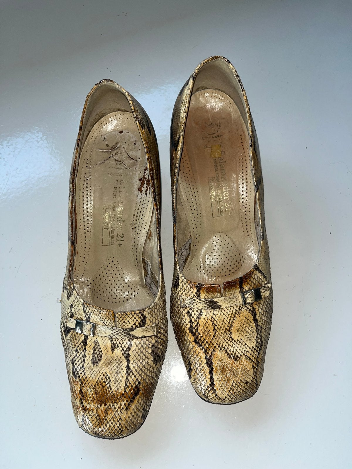 Schoenen met slangenleer patroon - Maat 39, Ophalen, Gedragen, Bruin, Schoenen met lage hakken