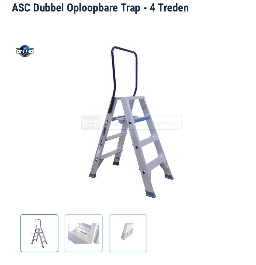 ASC Dubbel Oploopbare Trap - 4 Treden - Nieuw, Trap, Onbekend, Nieuw, Ophalen of Verzenden