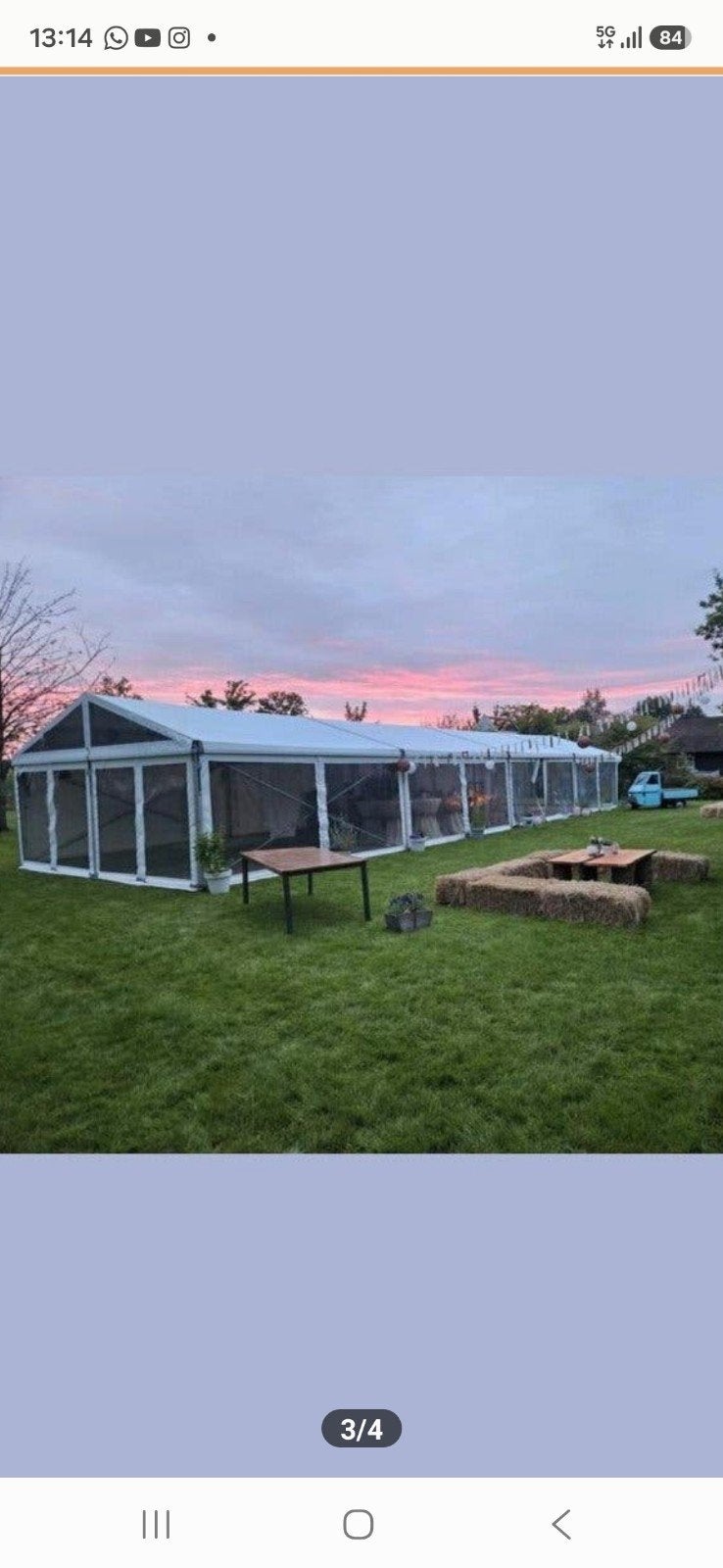 feesttent alutent  partytent Te Huur., Overige typen, 6 meter of meer, Zo goed als nieuw, 8 meter of meer