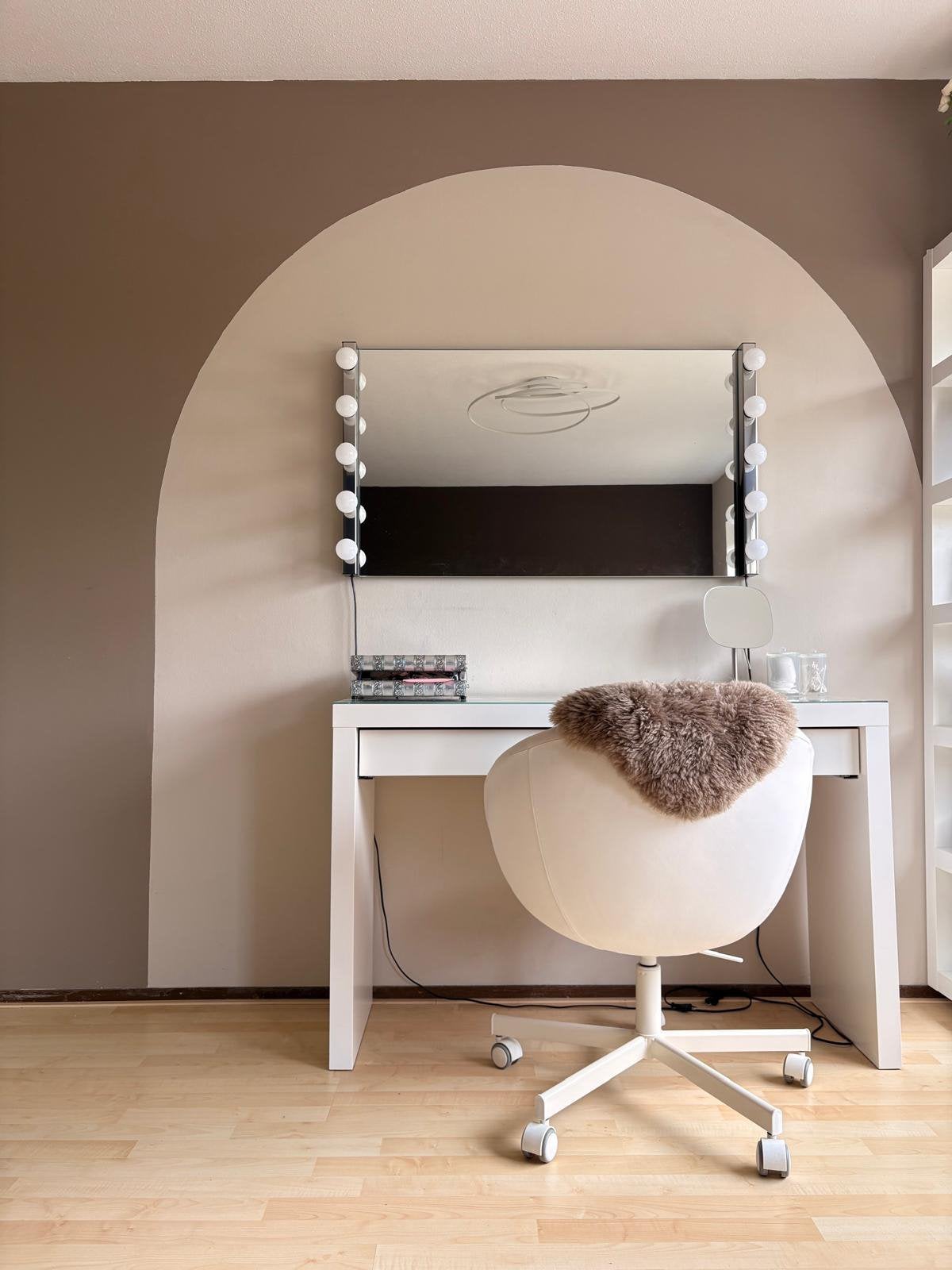 Set - makeup tafel en bureaustoel - wit (exl spiegel), Ophalen, In hoogte verstelbaar