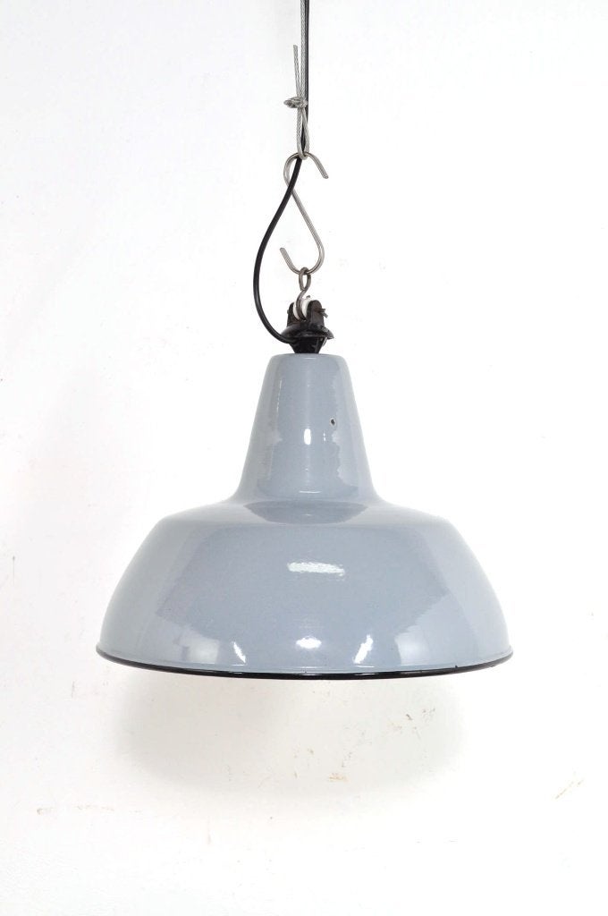 Industriële fabriekslamp emaille vintage hanglamp lamp, Huis en Inrichting, Lampen | Hanglampen, Ophalen of Verzenden, Gebruikt