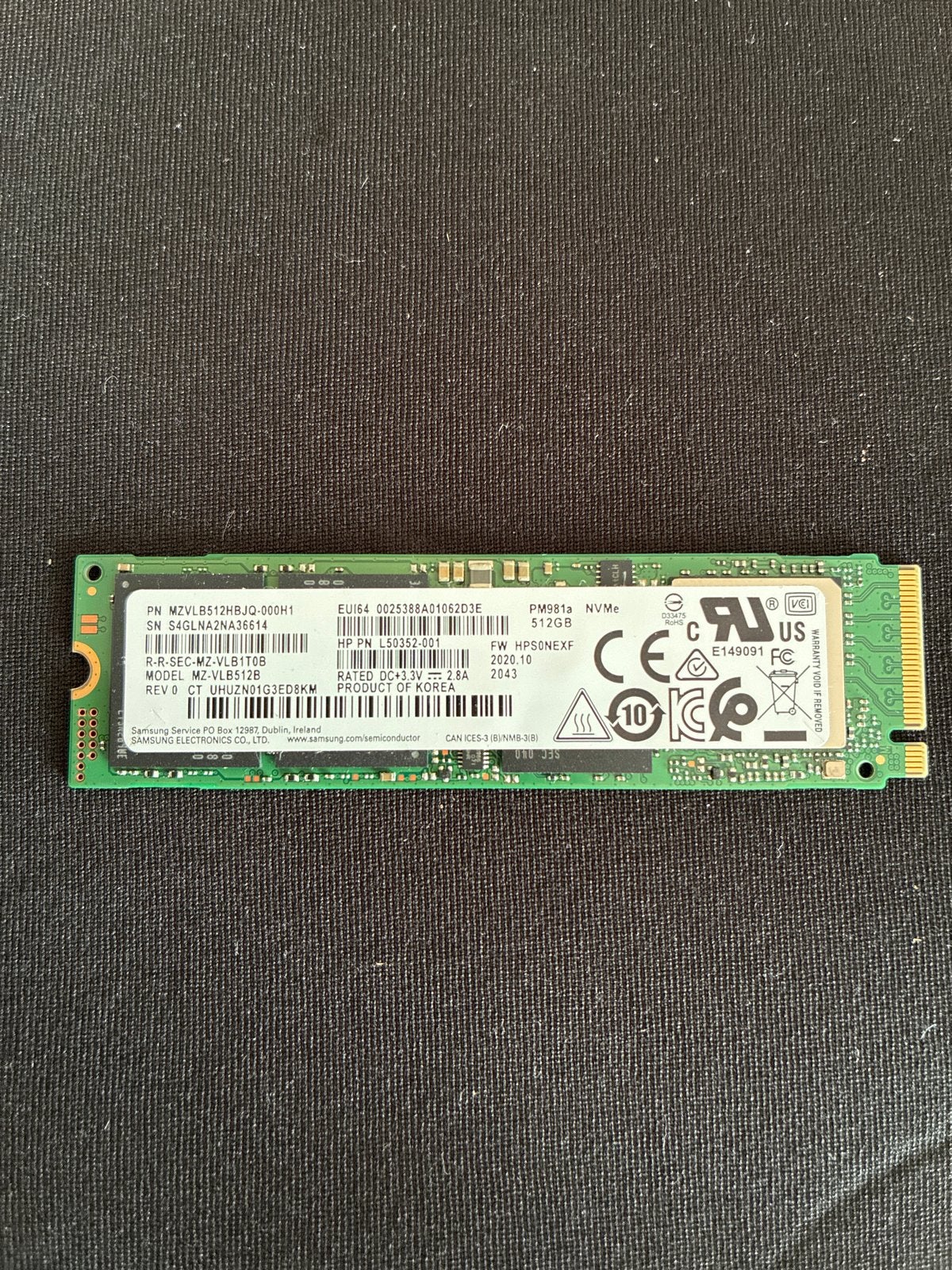 Samsung PM981a NVMe SSD 512GB M.2, Computers en Software, Harde schijven, Intern, Verzenden, Server, SSD