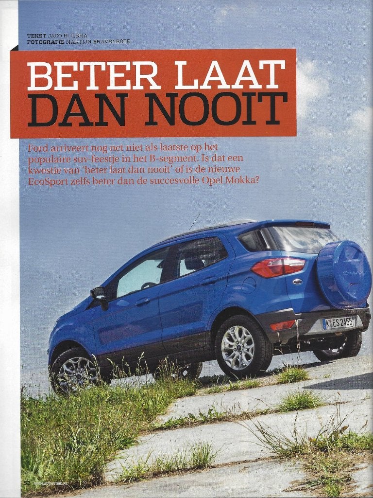 Autovisie test Ford Ecosport versus Opel Mokka 2014, Boeken, Ophalen of Verzenden, Gelezen, Overige merken