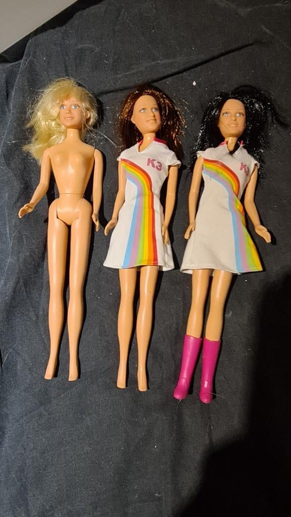K3 Barbie poppen: Karin, Kristel en Josje (niet compleet), Ophalen of Verzenden, Gebruikt, Barbie