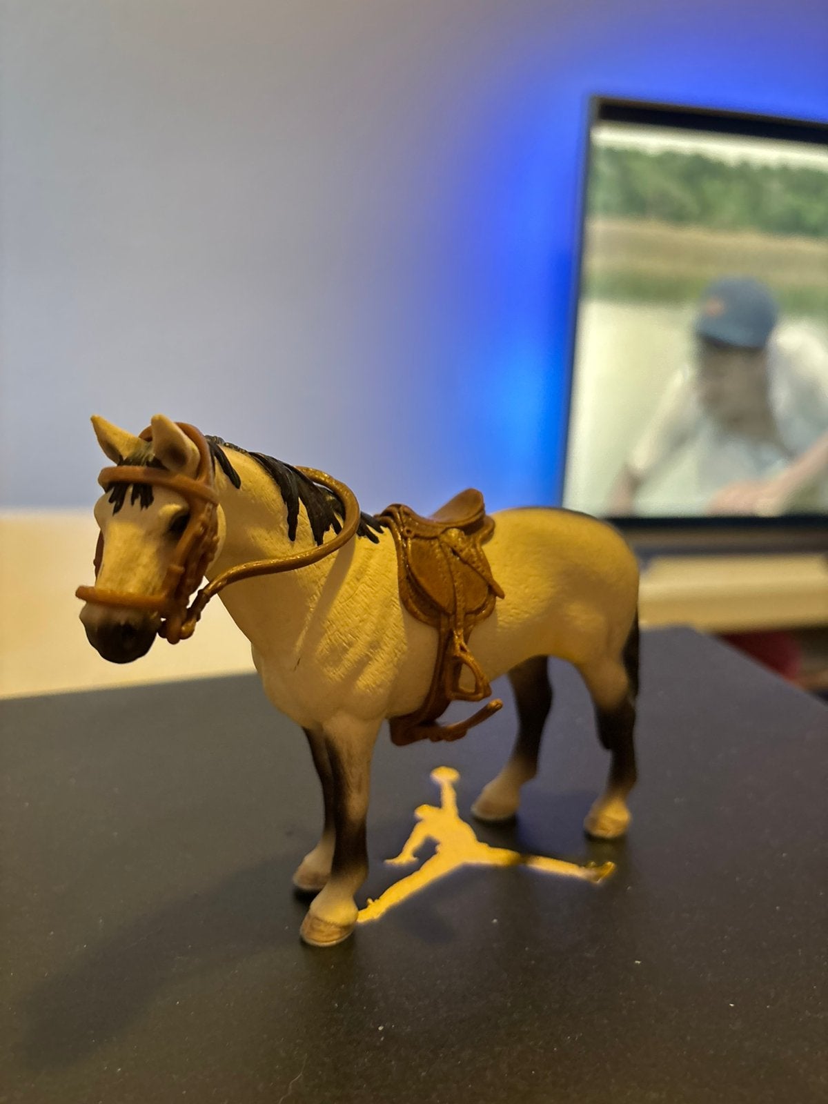 Schleich Knabstrupper hengst met zadel en hoofdstel, Ophalen of Verzenden, Zo goed als nieuw, Paard, Beeldje of Figuurtje
