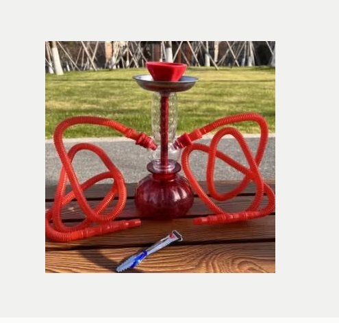 Prachtige Shisha / Waterpijp acryl met dubbele slang (25cm), Ophalen of Verzenden, Nieuw, (Water)pijp