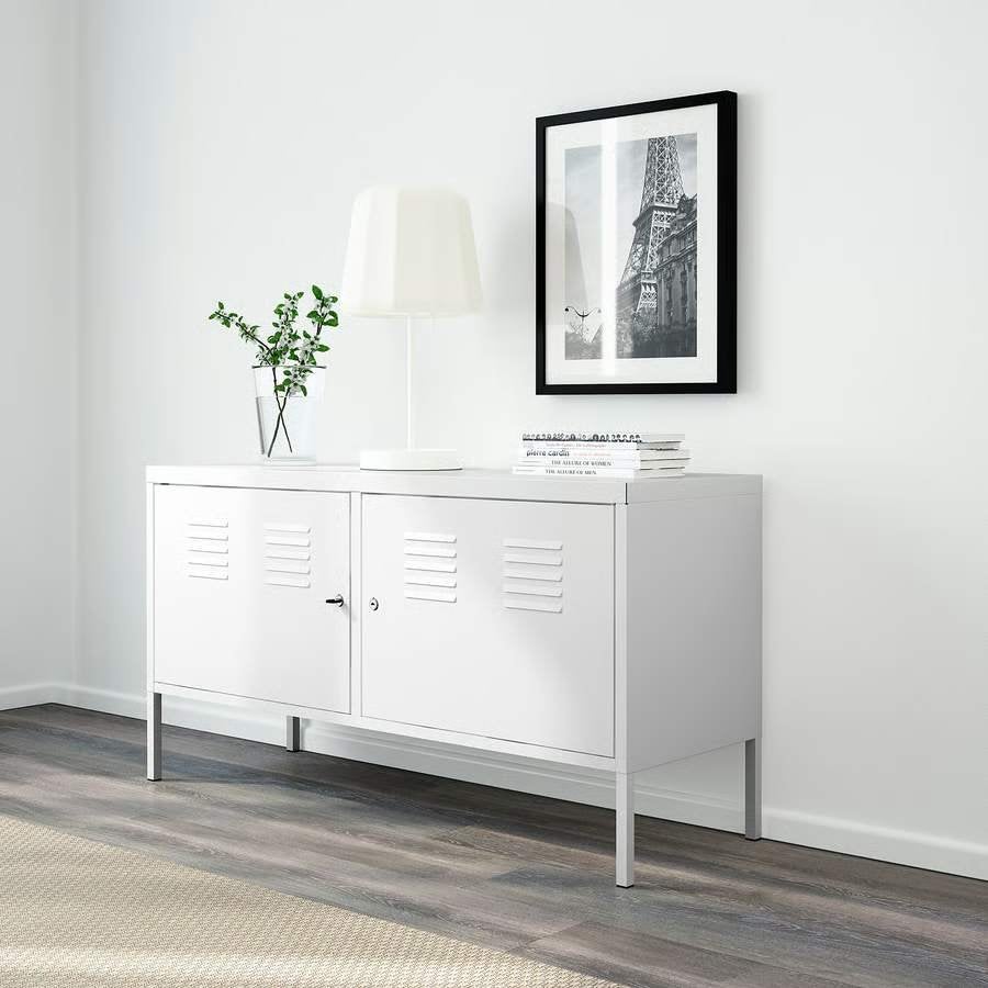 IKEA PS Metalen Kast – Wit – 119x63 cm (Zgkn), Huis en Inrichting, Ophalen, Zo goed als nieuw