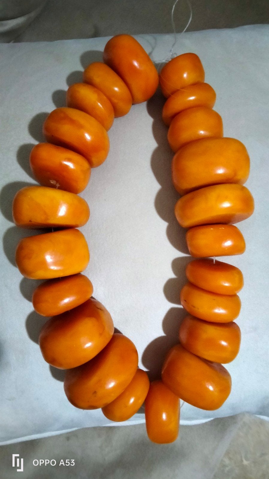 Vintage Bakelieten Halsketting uit Marokko - Oranje Kralen, Sieraden, Tassen en Uiterlijk, Kettingen, Ophalen of Verzenden