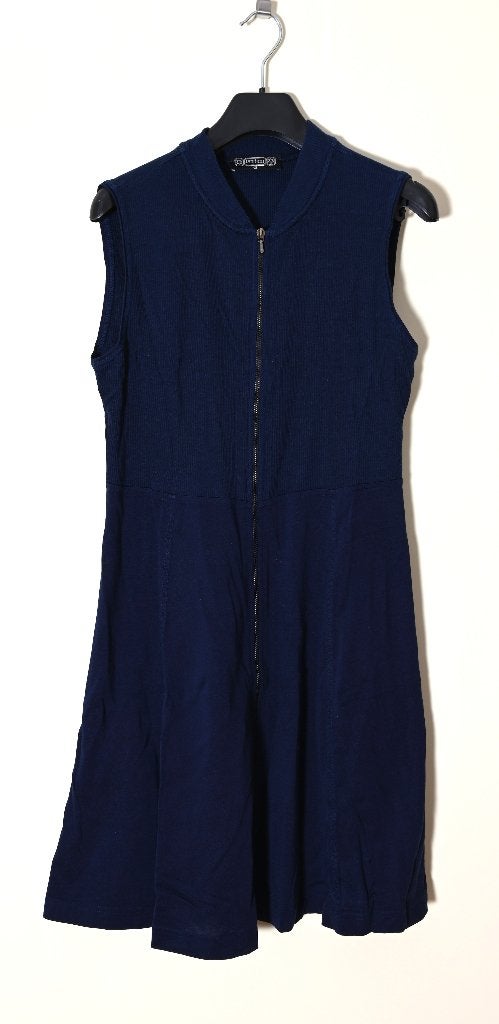 blauwe mouwloze jurk Tandem maat 42, ritssluiting voorzijde, Kleding | Dames, Maat 42/44 (L), Gedragen, Boven de knie, Verzenden