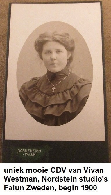 antieke Carte de Visite, Vivian Westerman, Nordensten Falun, Ophalen of Verzenden, Voor 1940, Zo goed als nieuw, Overige onderwerpen