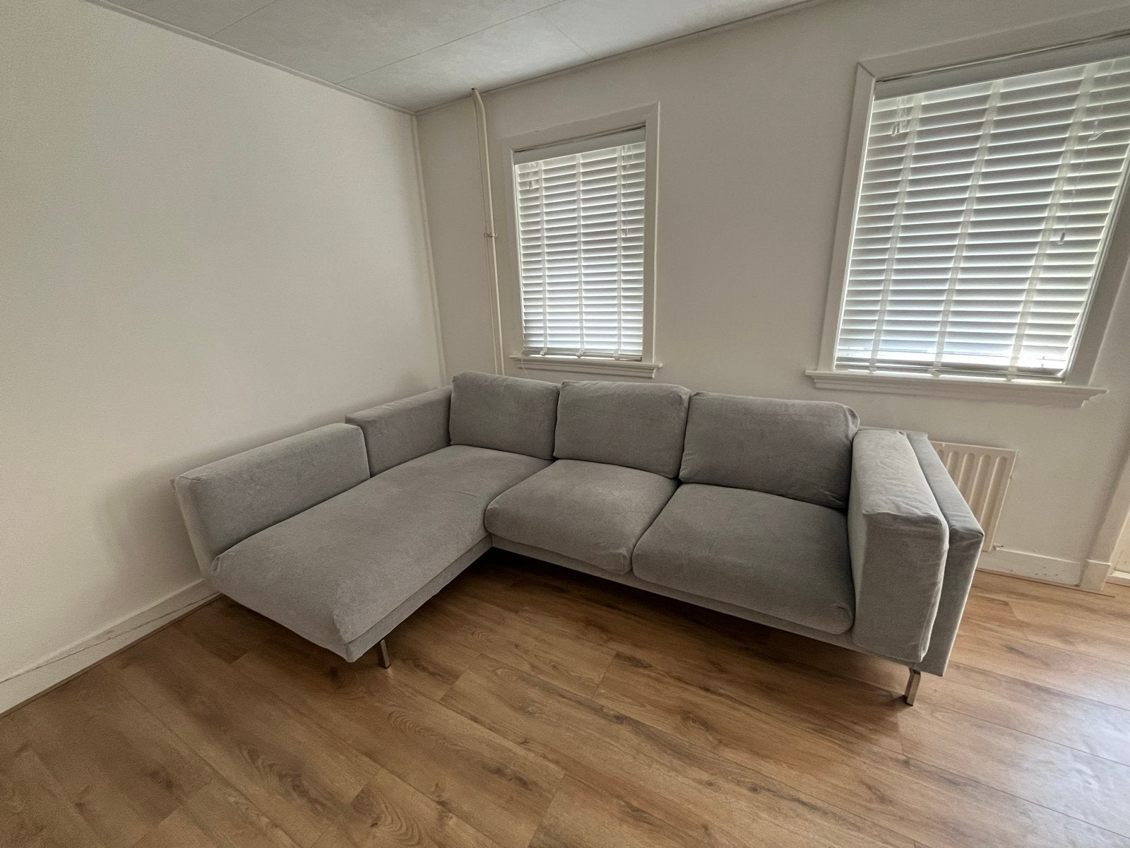 IKEA Hoekbank Nockeby grijs, Ophalen, 250 tot 300 cm, Gebruikt, 100 tot 125 cm