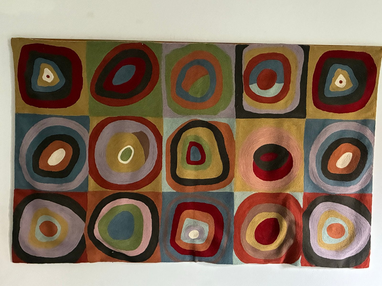 Handgeweven kwaliteit wandkleed /vloerkleed 140×90 cm – boho, Meerkleurig, Ophalen of Verzenden, Zo goed als nieuw, Modern