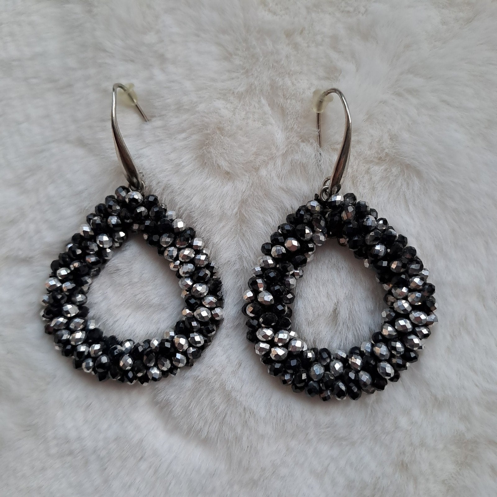 Oorbellen druppel, Overige materialen, Hangers, Zwart, Nieuw
