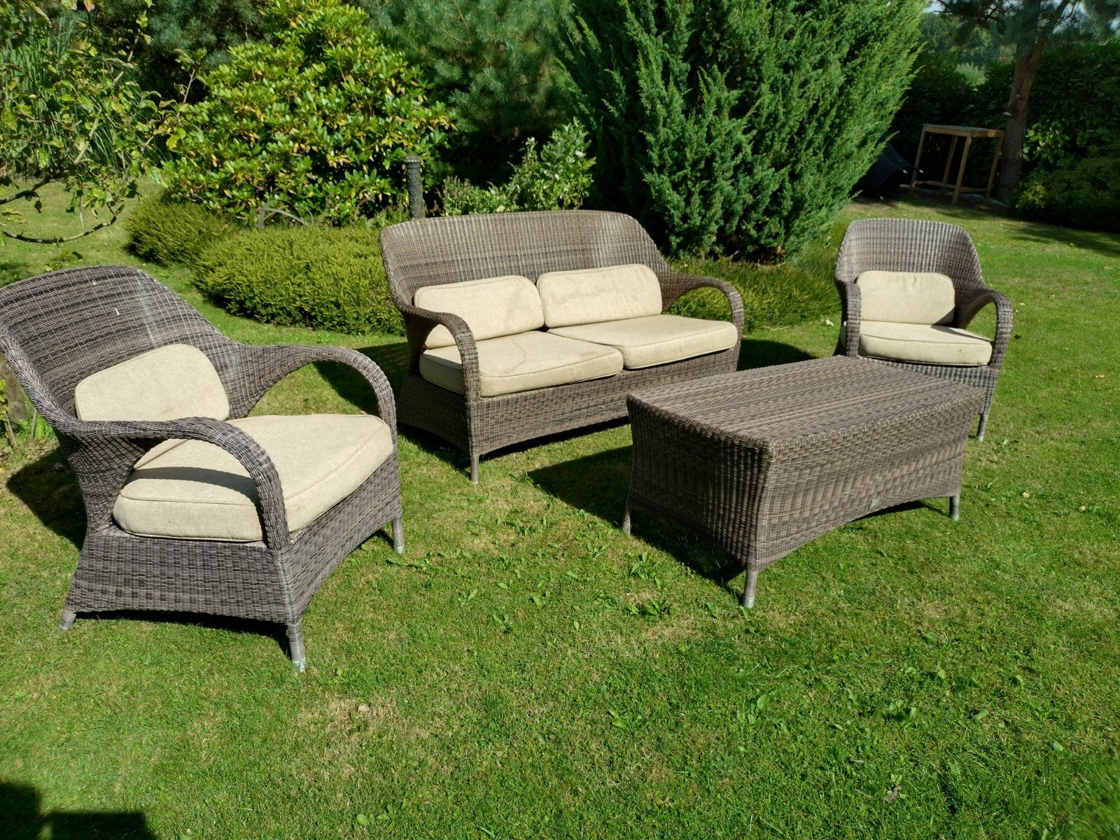 4 Seasons loungeset met orginele kussens, Ophalen, Gebruikt, Wicker