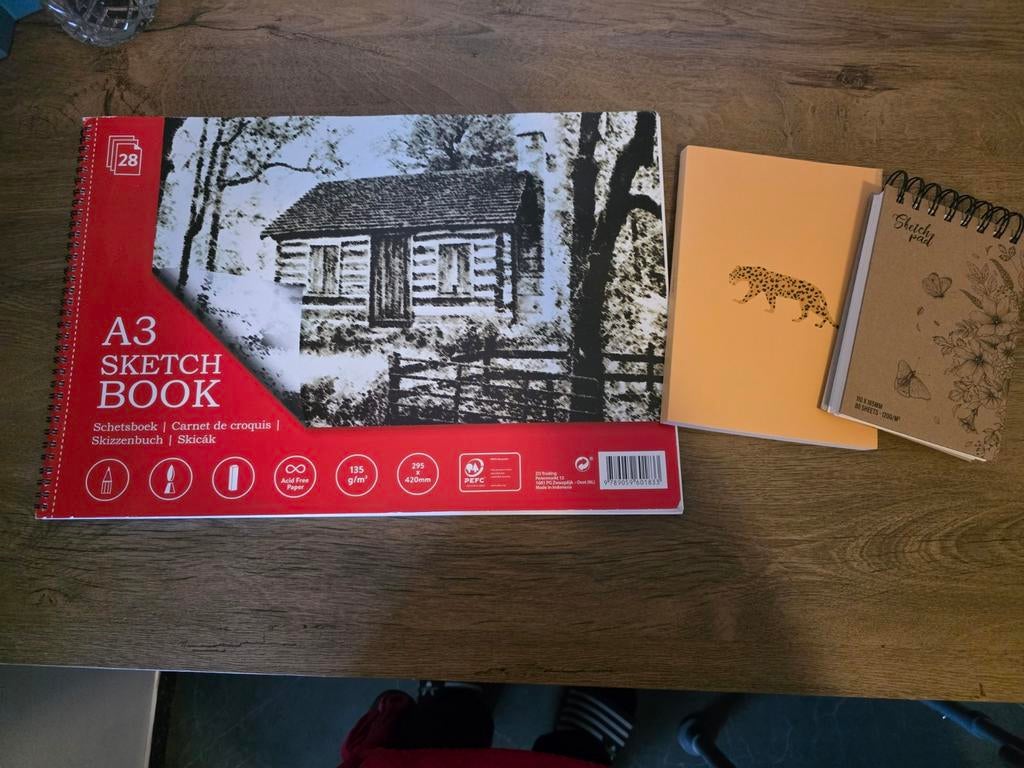 Diverse knutselspullen: schetsboeken, tekenboek, stickers, Nieuw, Meerkleurig, Ophalen of Verzenden, Papier of Karton