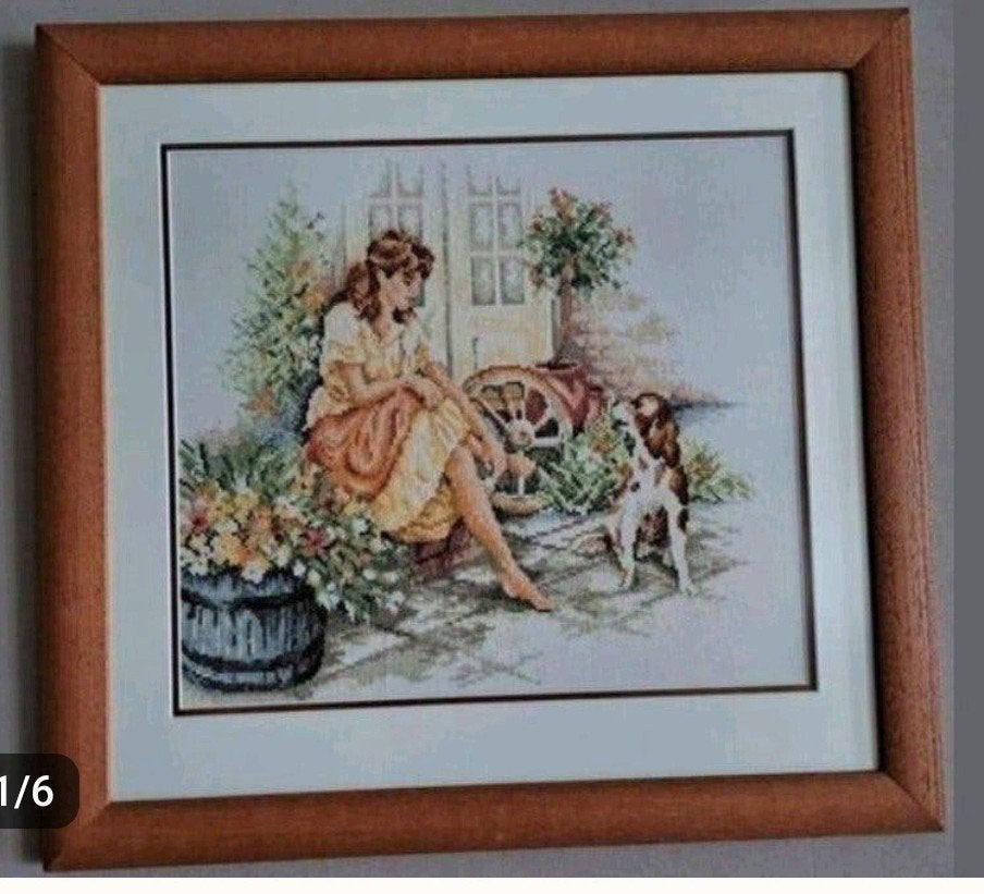 mooi geborduurd schilderij, Ophalen of Verzenden, Nieuw, Handborduren, Borduurpakket