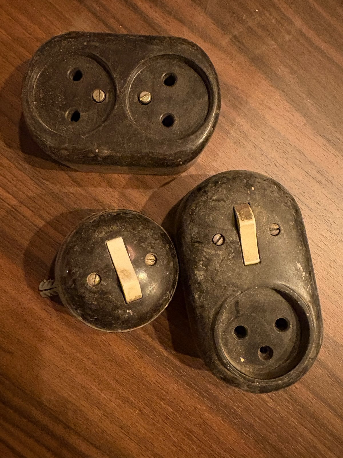 Vintage Bakelieten Stopcontacten en Schakelaars, Ophalen of Verzenden