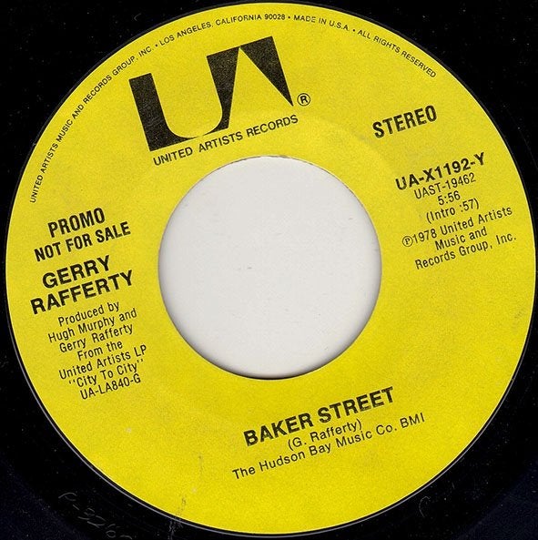 Gerry Rafferty - Baker Street (promo)7", Cd's en Dvd's, Vinyl Singles, Verzenden, Zo goed als nieuw, 7 inch, Pop