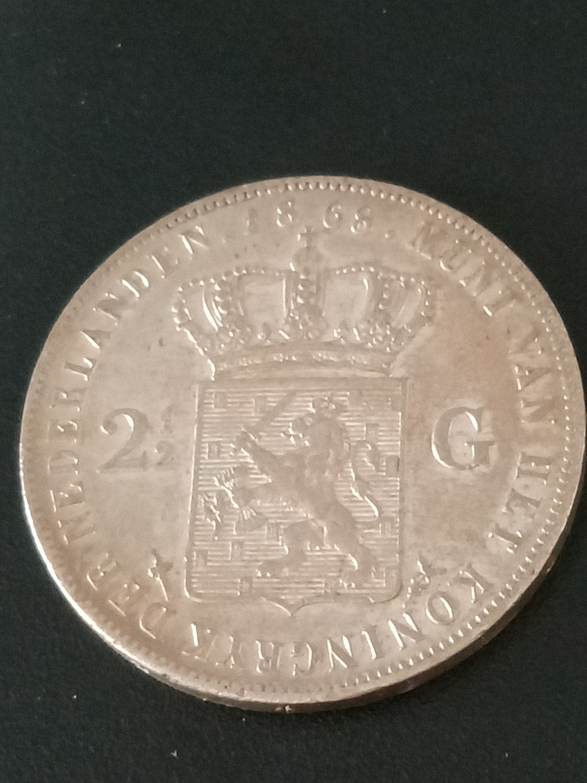 Rijksdaalder 1868 Willem drie, Ophalen of Verzenden, Koning Willem III, 2½ gulden