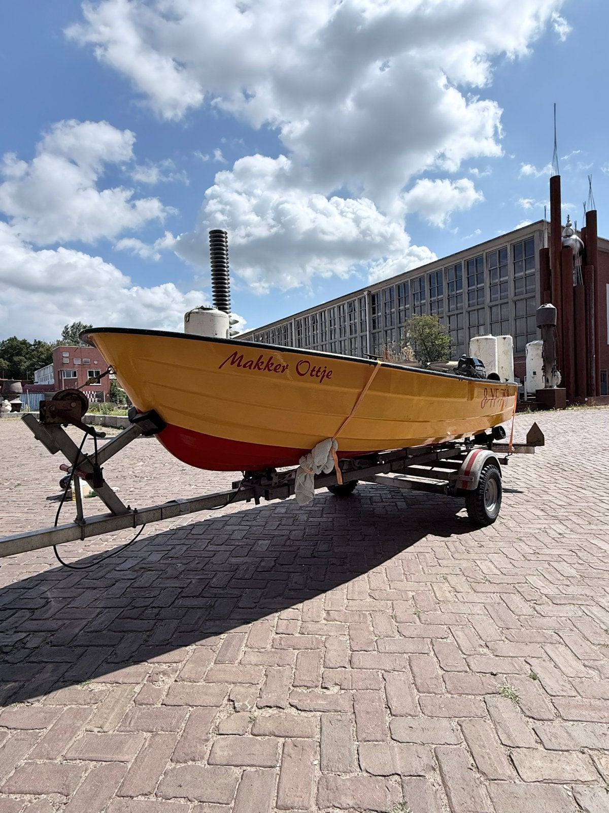 Complete set: Boot 380cm , 6pk Mercury (2013), trailer, Watersport en Boten, Vis- en Consoleboten, Ophalen, Overige merken, Gebruikt