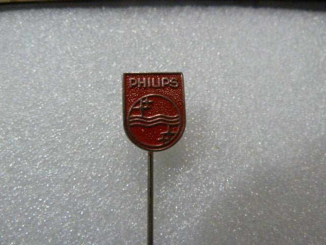 Vintage Philips Speldje - Rood Emaille Logo, Ophalen of Verzenden, Gebruikt, Merk, Speldje of Pin