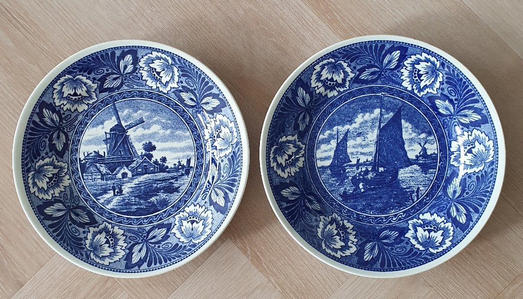 Set van 2 Delfts Blauw Wandborden - Boch Belgium, Ophalen of Verzenden