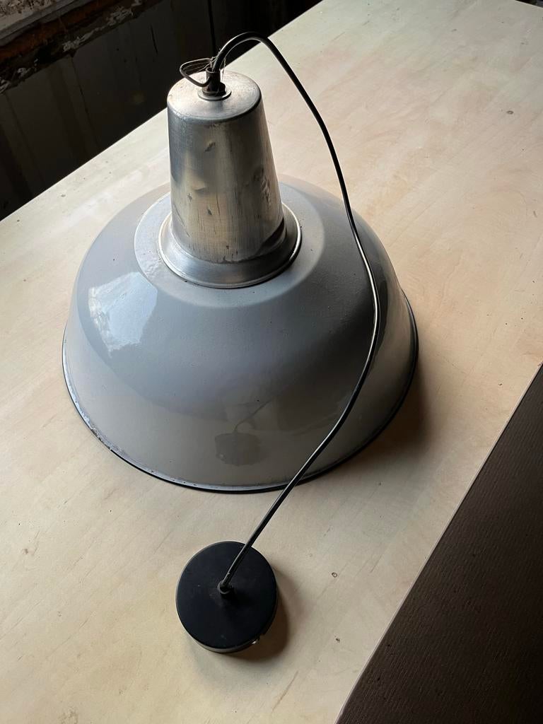 Industriële Emaille Hanglamp - Ø 45cm, Ophalen of Verzenden, Minder dan 50 cm
