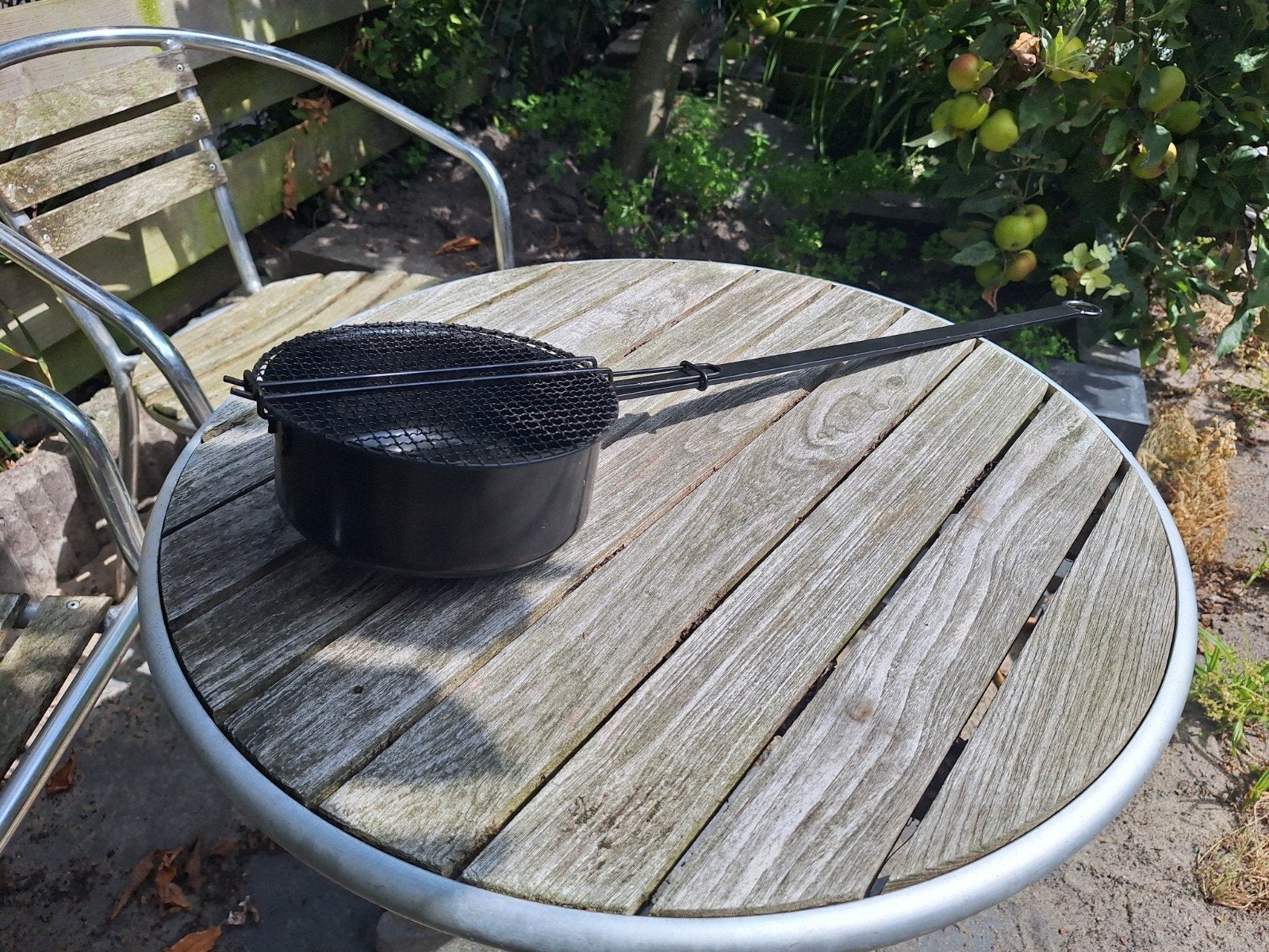 Popcorn pan voor BBQ of kampvuur, Tuin en Terras, Barbecue-accessoires, Ophalen